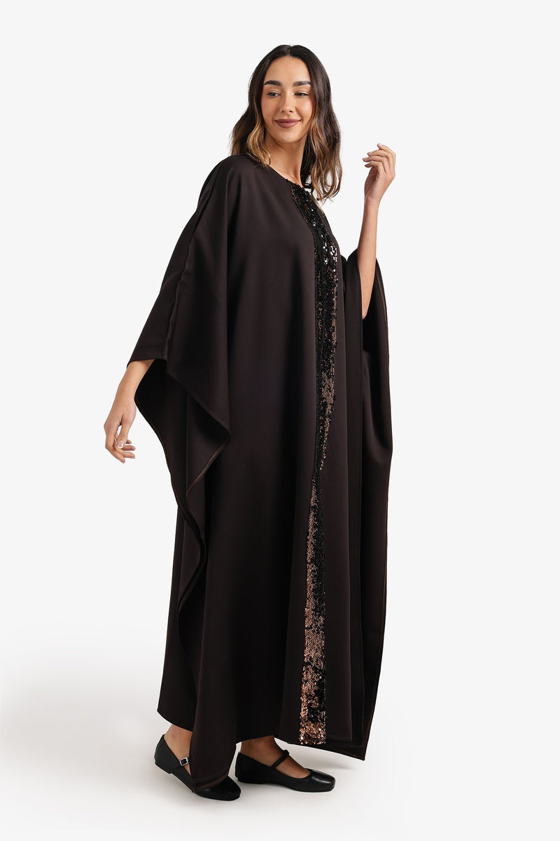 Carina Shimmering Neckline Abaya - Image 2